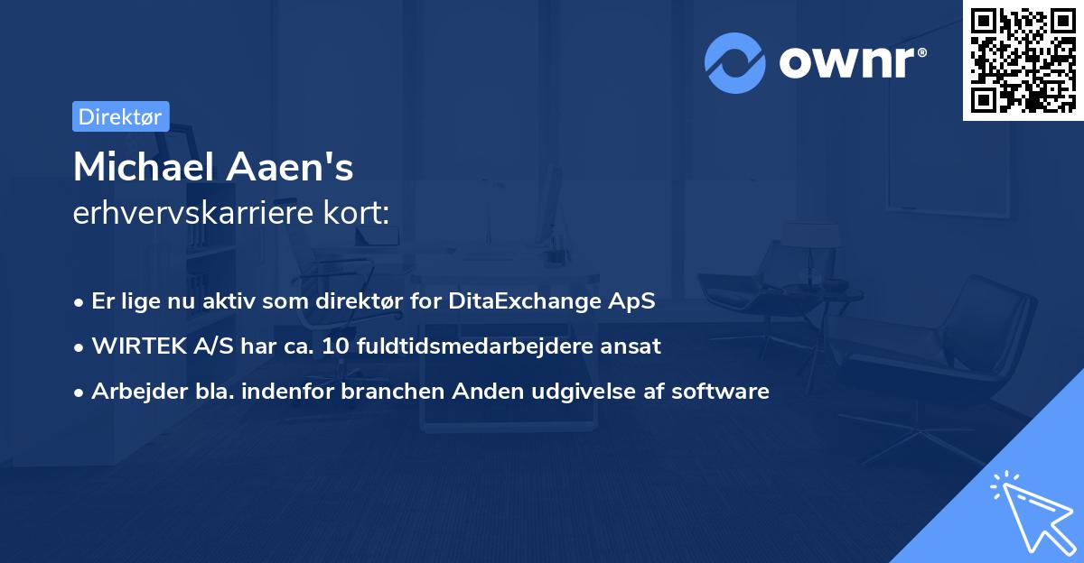 Michael Aaen's erhvervskarriere kort