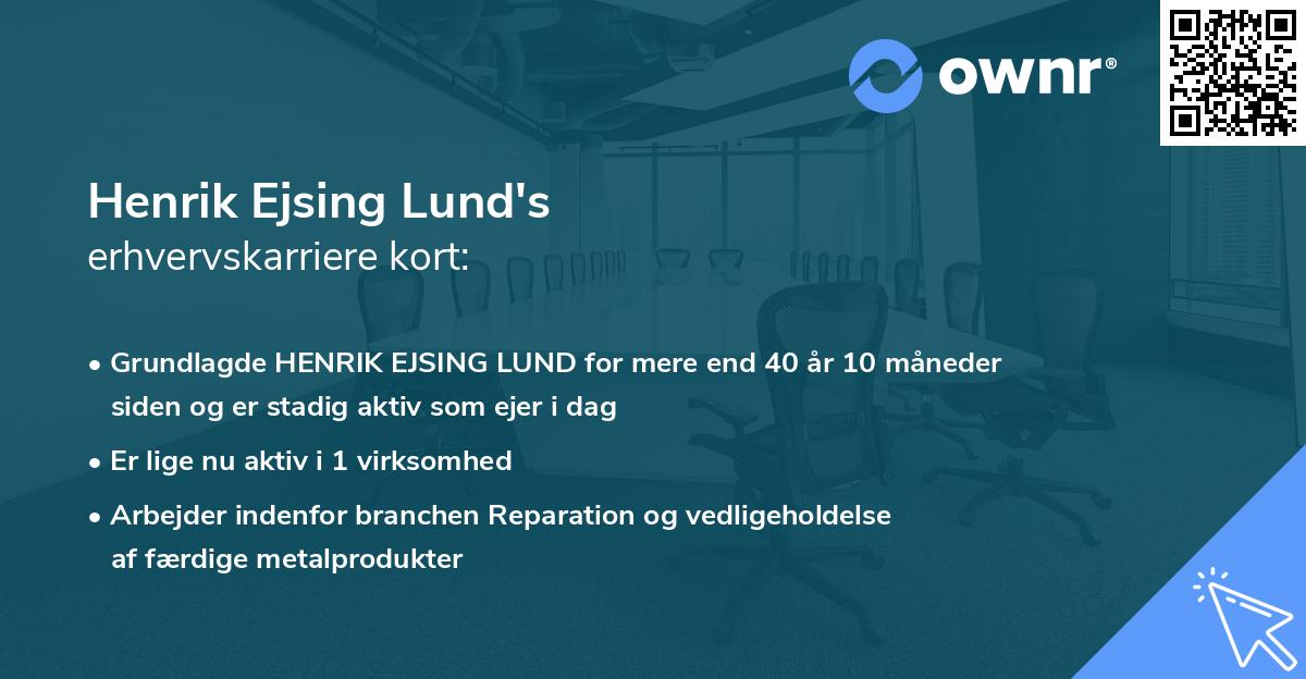 Henrik Ejsing Lund's erhvervskarriere kort
