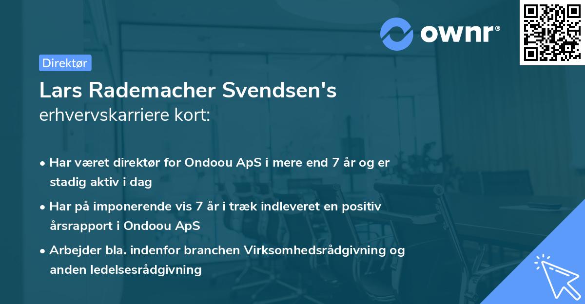Lars Rademacher Svendsen's erhvervskarriere kort