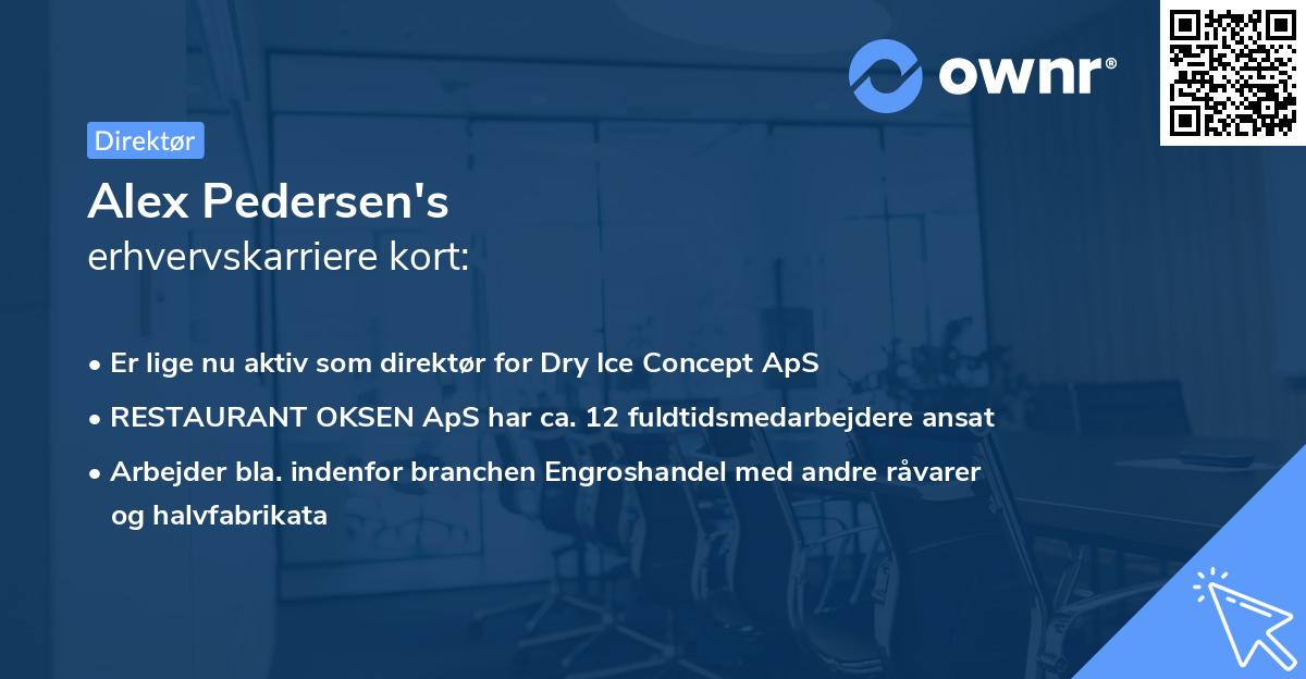 Alex Pedersen's erhvervskarriere kort