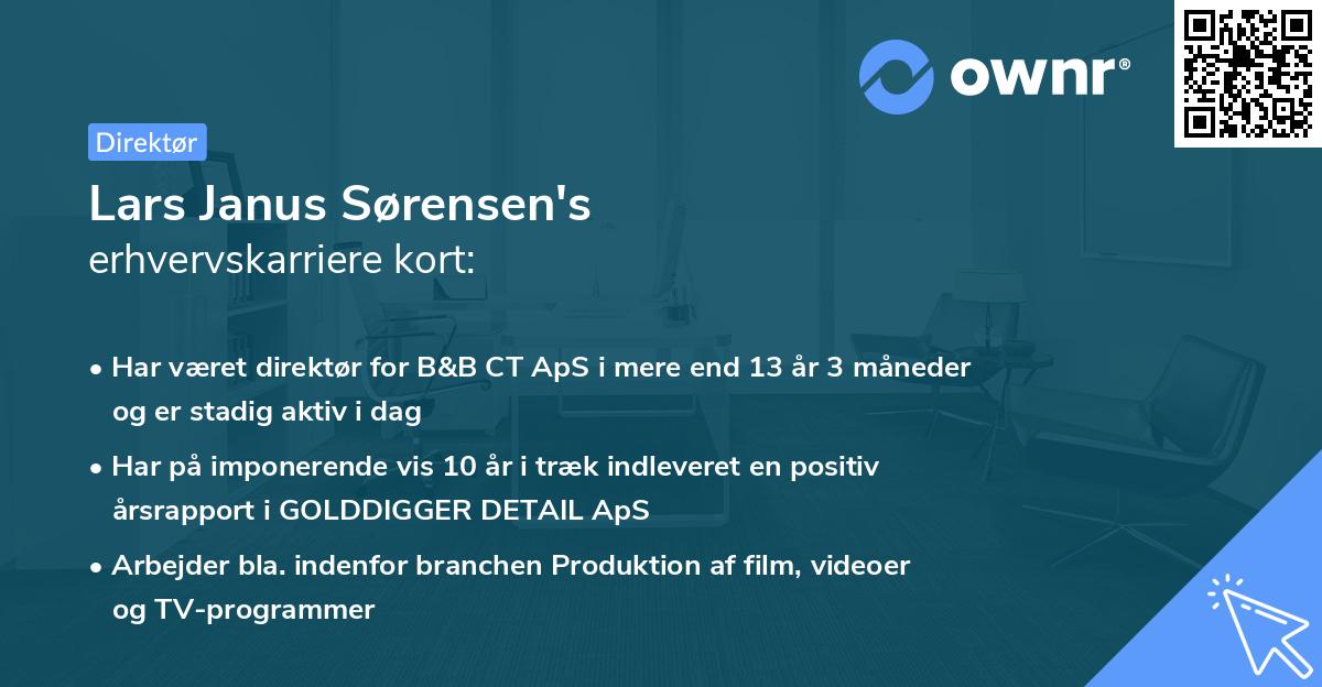 Lars Janus Sørensen's erhvervskarriere kort