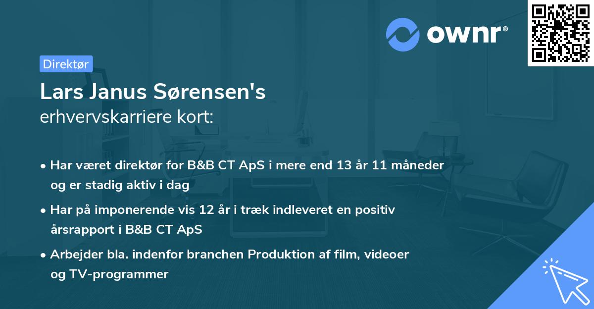 Lars Janus Sørensen's erhvervskarriere kort