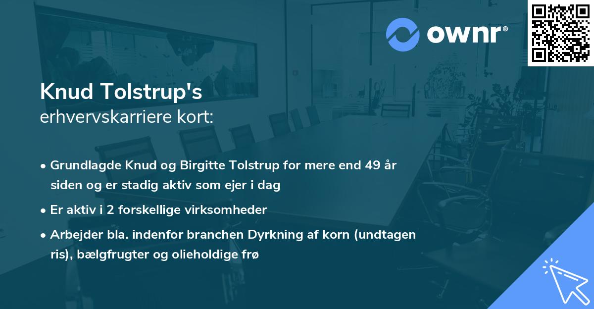 Knud Tolstrup's erhvervskarriere kort