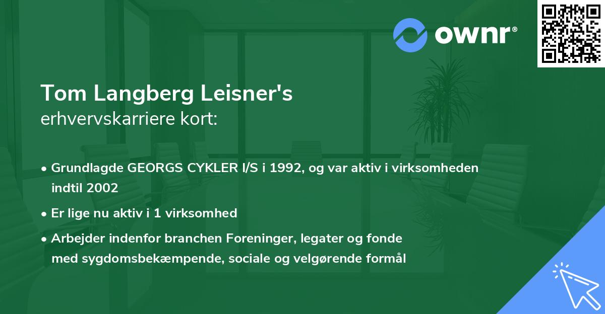 Tom Langberg Leisner's erhvervskarriere kort