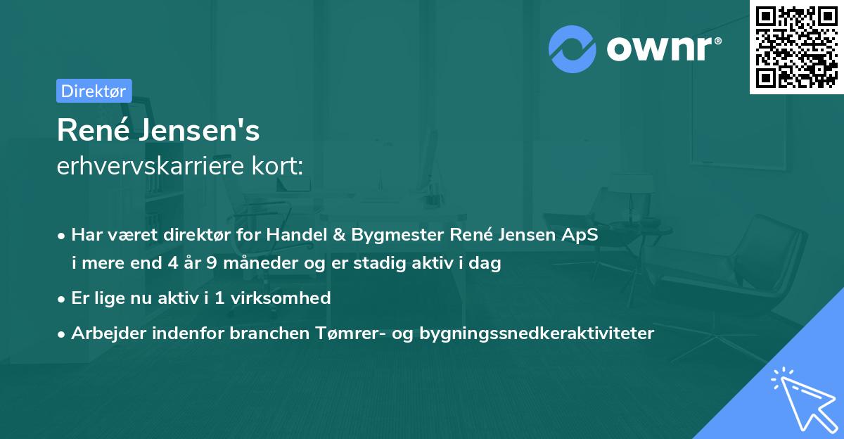 René Jensen's erhvervskarriere kort