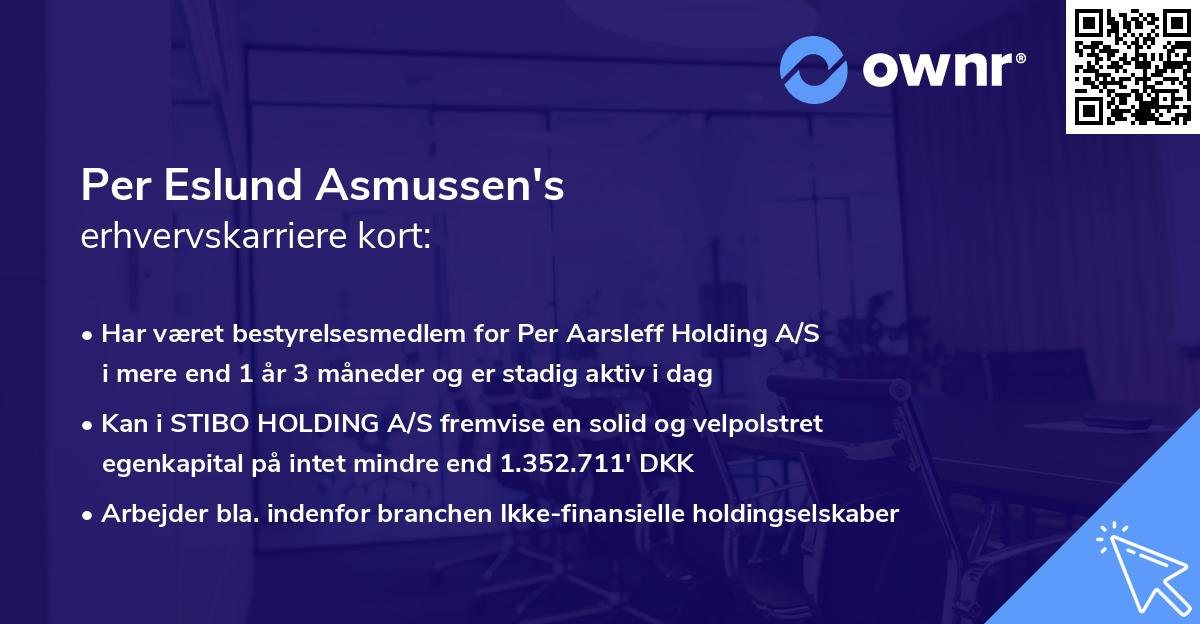 Per Eslund Asmussen's erhvervskarriere kort