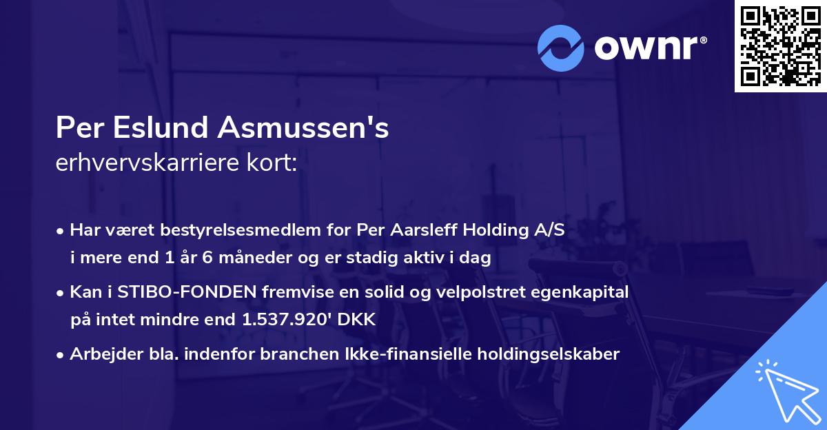 Per Eslund Asmussen's erhvervskarriere kort