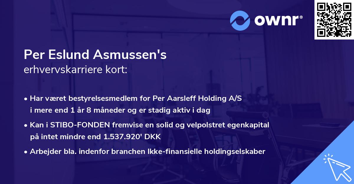 Per Eslund Asmussen's erhvervskarriere kort