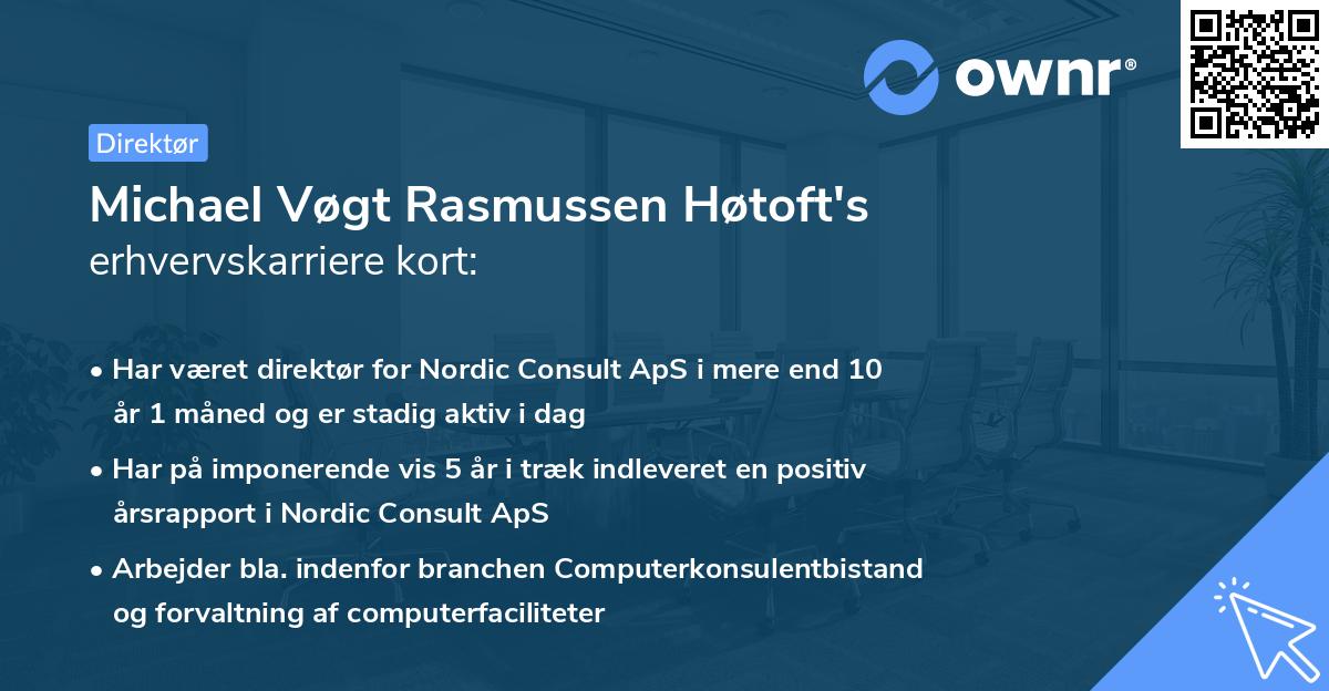 Michael Vøgt Rasmussen Høtoft's erhvervskarriere kort