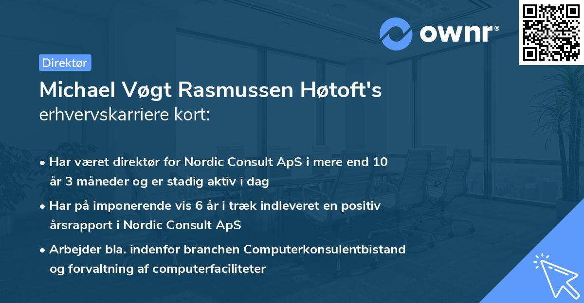 Michael Vøgt Rasmussen Høtoft's erhvervskarriere kort