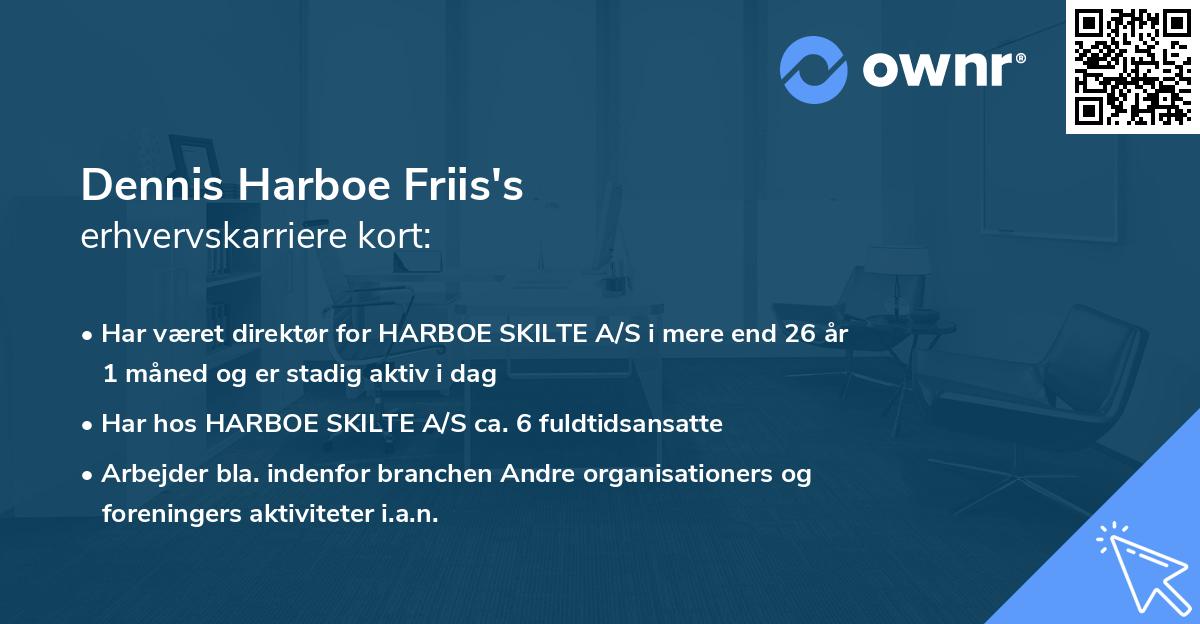 Dennis Harboe Friis's erhvervskarriere kort