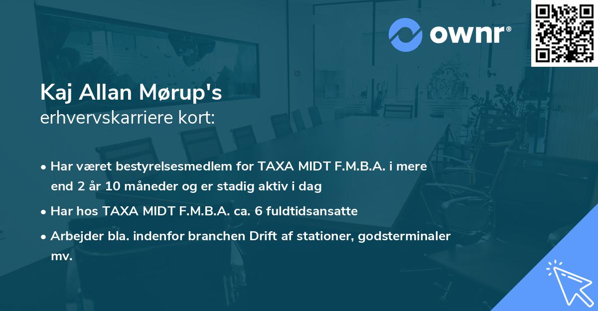 Kaj Allan Mørup's erhvervskarriere kort