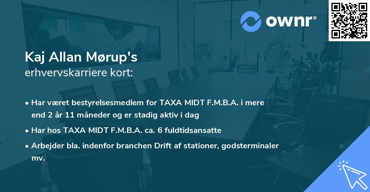 Kaj Allan Mørup's erhvervskarriere kort