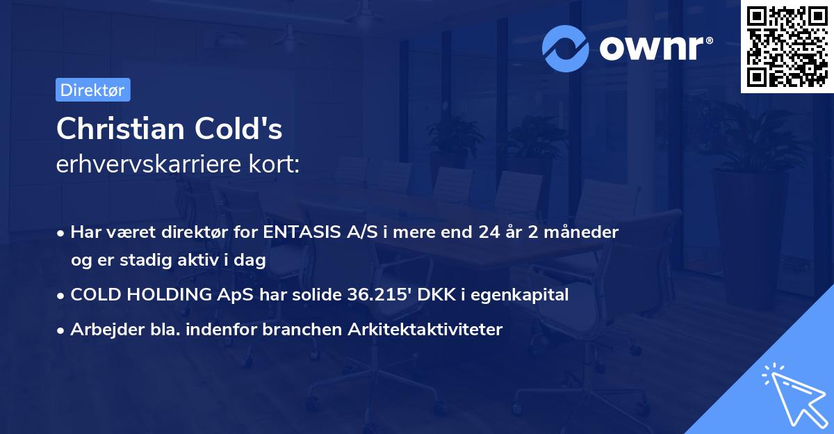 Christian Cold's erhvervskarriere kort