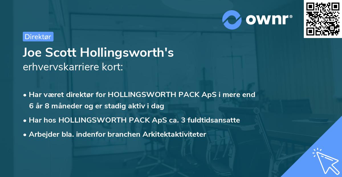 Joe Scott Hollingsworth's erhvervskarriere kort