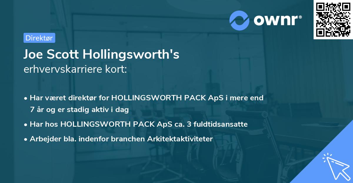 Joe Scott Hollingsworth's erhvervskarriere kort