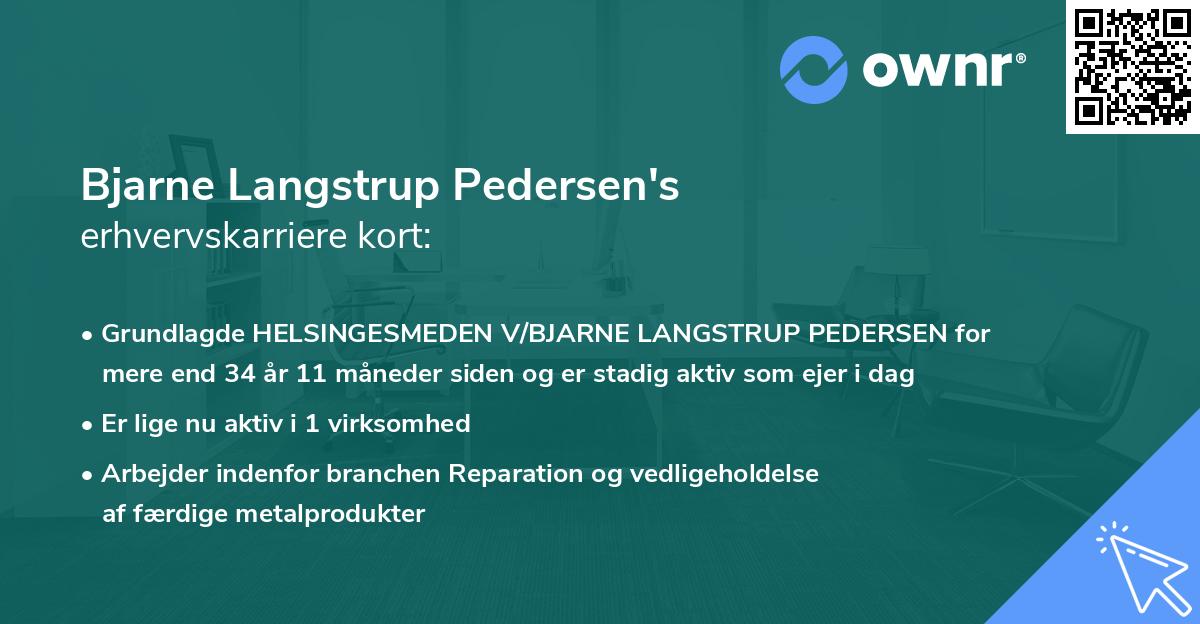 Bjarne Langstrup Pedersen's erhvervskarriere kort