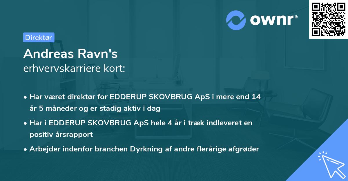 Andreas Ravn's erhvervskarriere kort