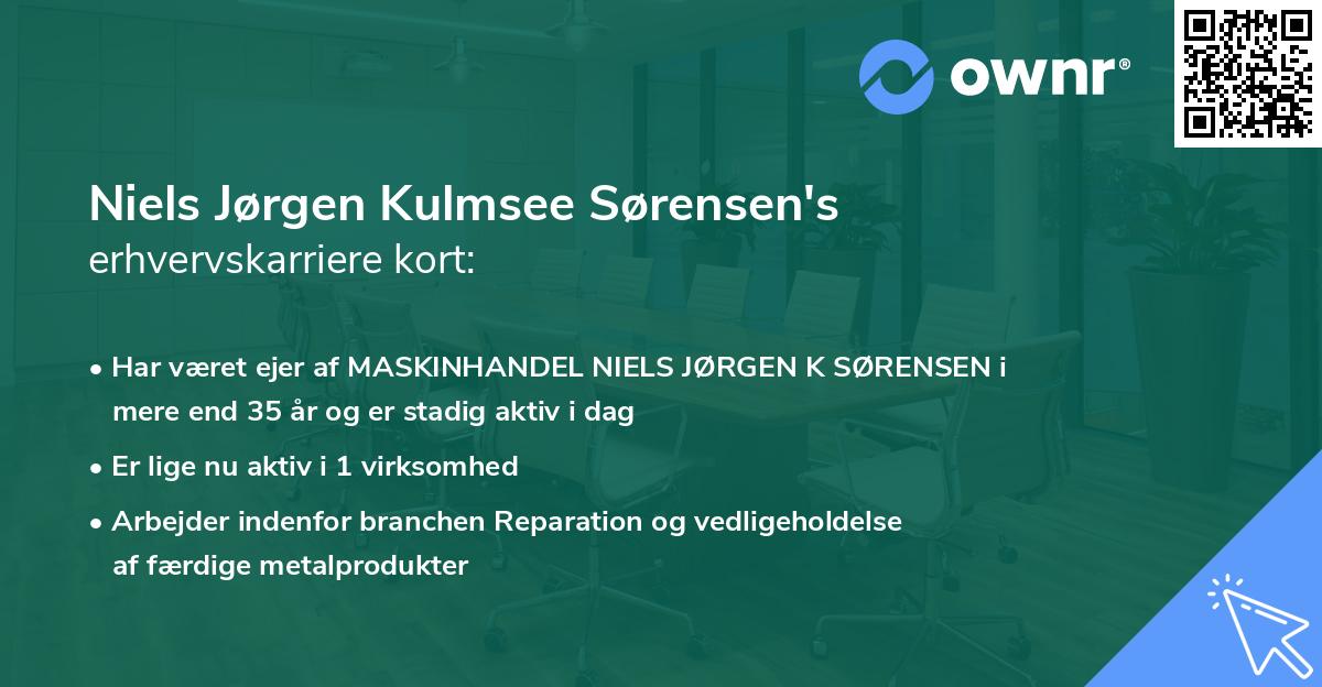 Niels Jørgen Kulmsee Sørensen's erhvervskarriere kort