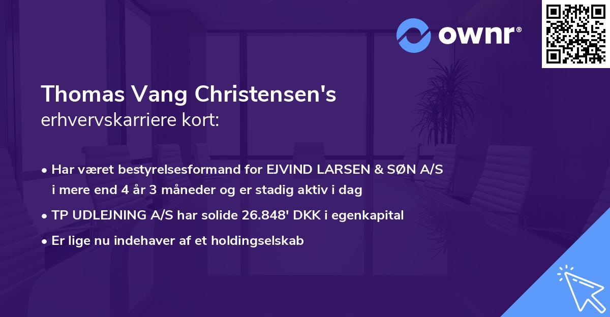 Thomas Vang Christensen's erhvervskarriere kort