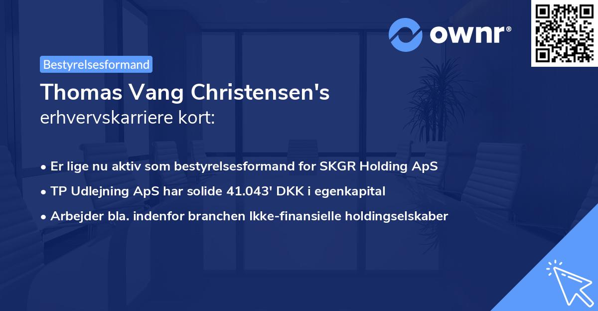 Thomas Vang Christensen's erhvervskarriere kort