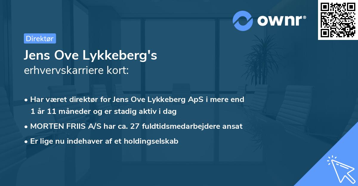 Jens Ove Lykkeberg's erhvervskarriere kort