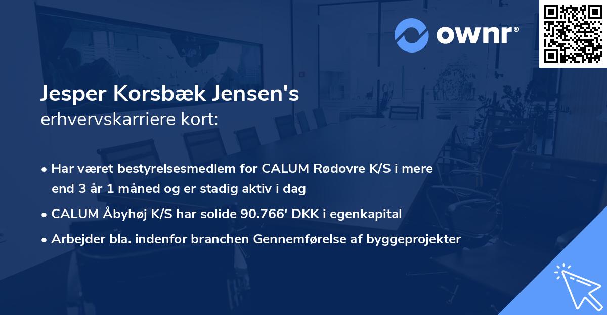 Jesper Korsbæk Jensen's erhvervskarriere kort