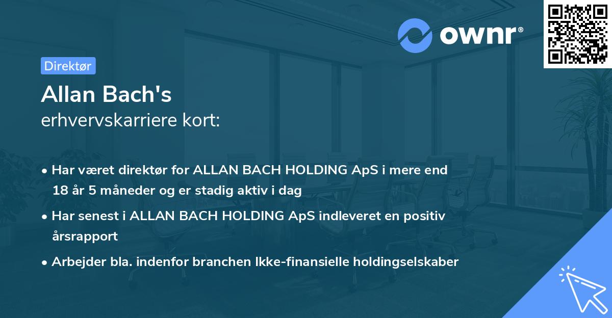 Allan Bach's erhvervskarriere kort