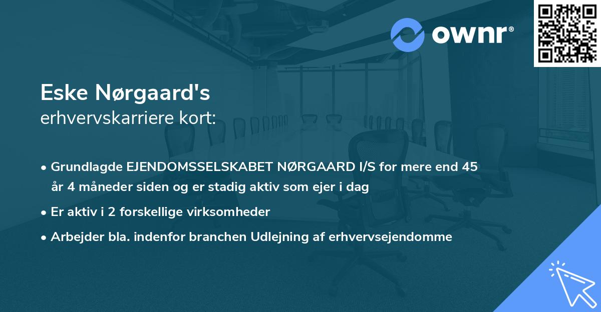 Eske Nørgaard's erhvervskarriere kort