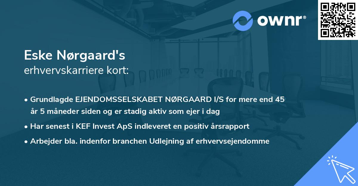 Eske Nørgaard's erhvervskarriere kort