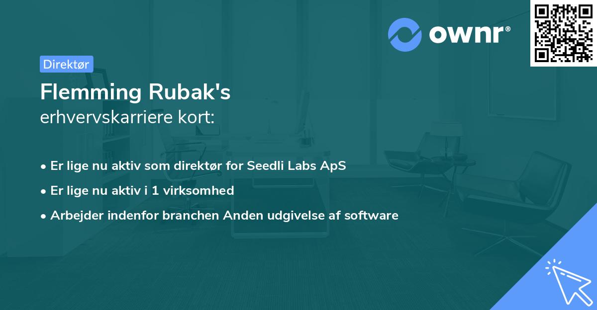 Flemming Rubak's erhvervskarriere kort