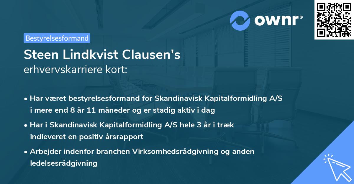 Steen Lindkvist Clausen's erhvervskarriere kort