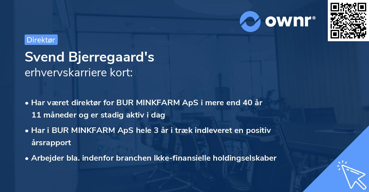 Svend Bjerregaard's erhvervskarriere kort