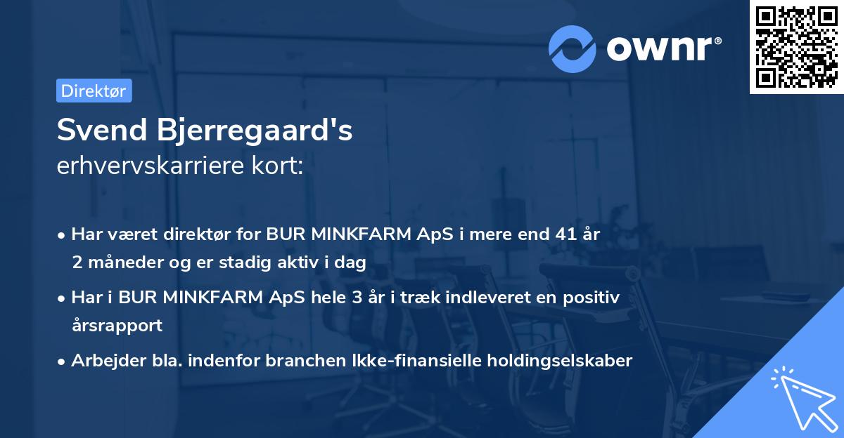 Svend Bjerregaard's erhvervskarriere kort