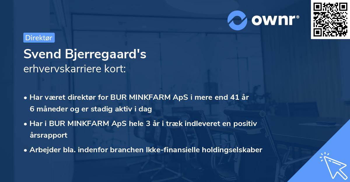 Svend Bjerregaard's erhvervskarriere kort