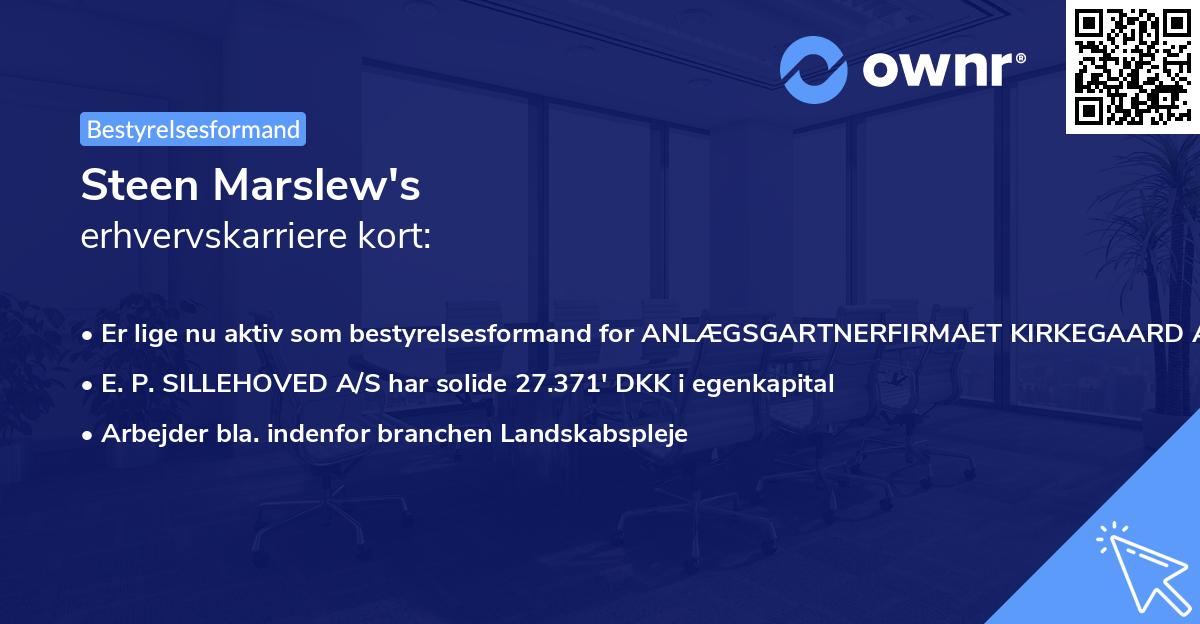 Steen Marslew's erhvervskarriere kort