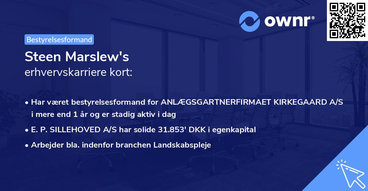 Steen Marslew's erhvervskarriere kort