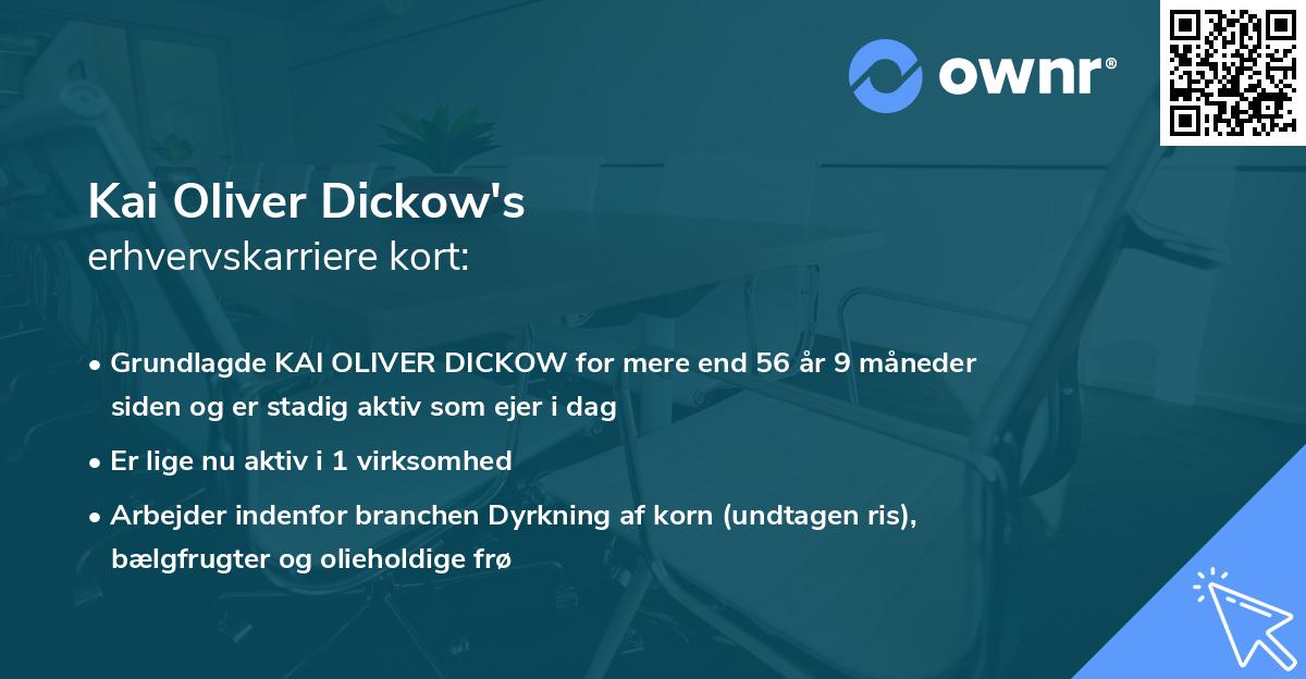 Kai Oliver Dickow's erhvervskarriere kort