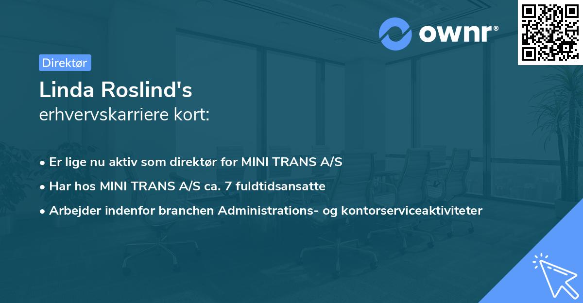 Linda Roslind's erhvervskarriere kort