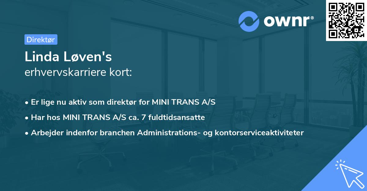 Linda Løven's erhvervskarriere kort