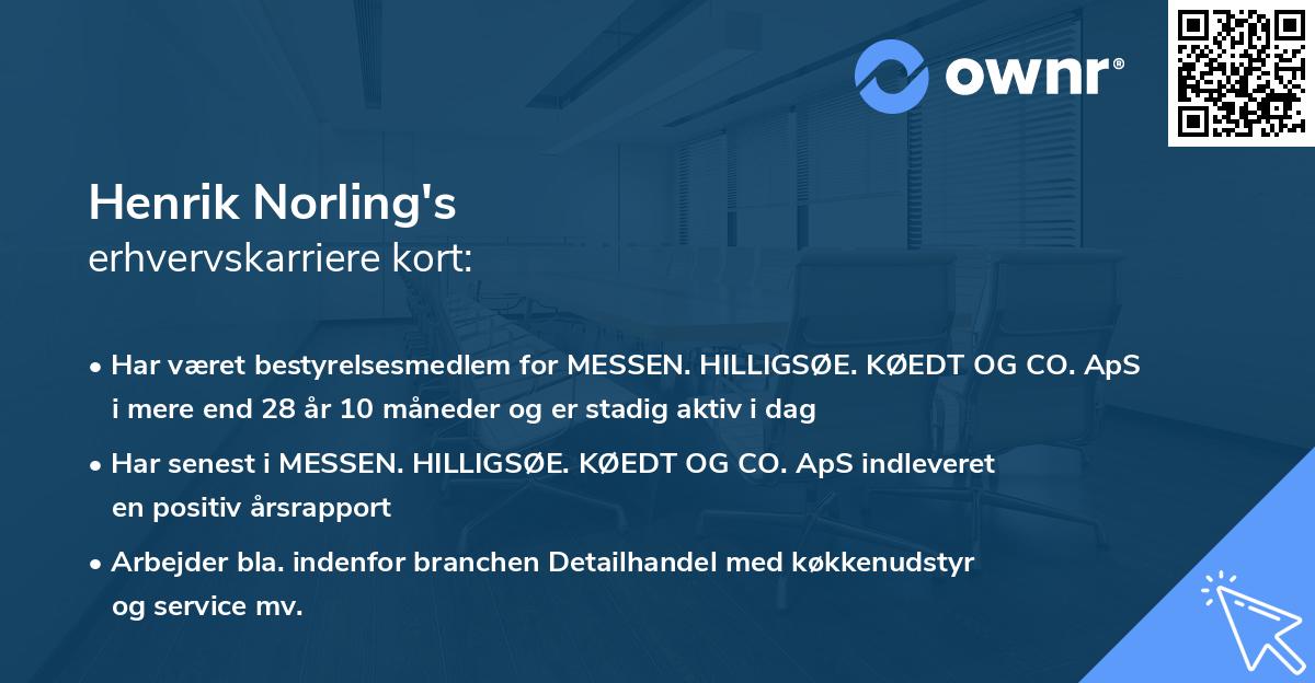 Henrik Norling's erhvervskarriere kort