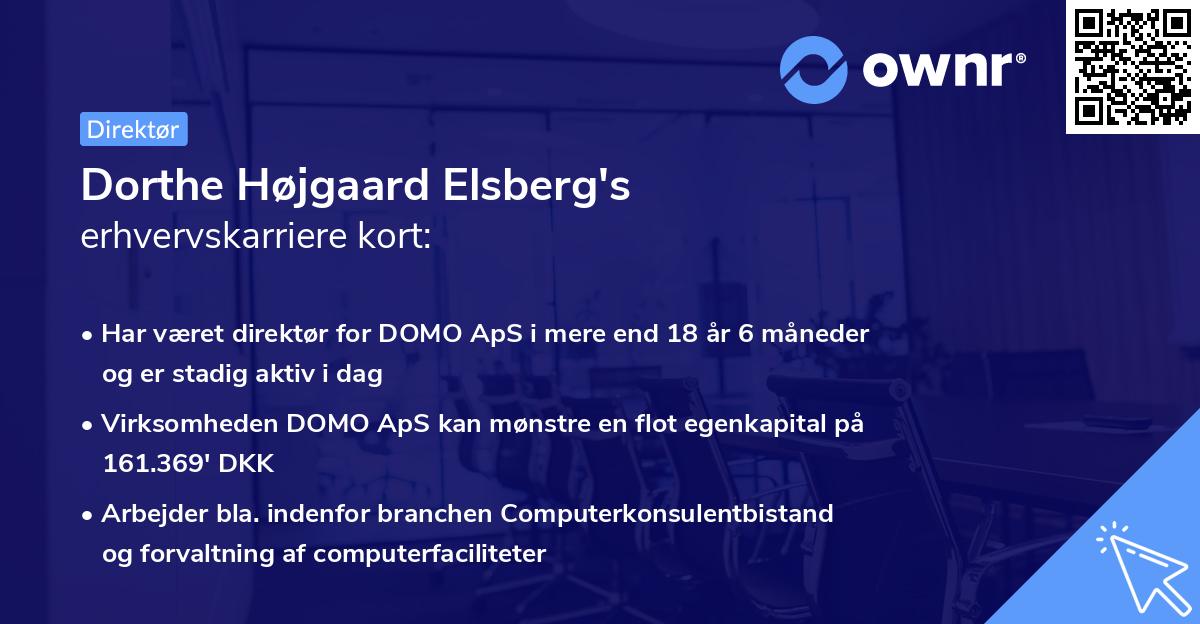 Dorthe Højgaard Elsberg's erhvervskarriere kort