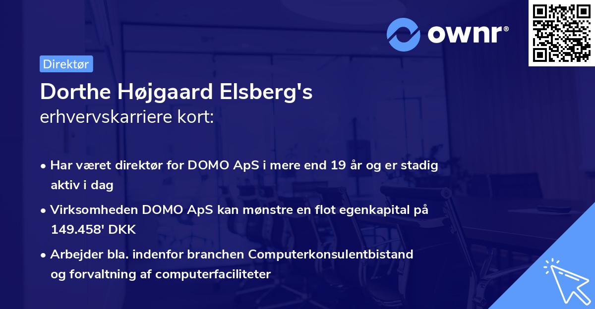 Dorthe Højgaard Elsberg's erhvervskarriere kort