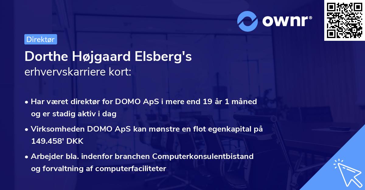 Dorthe Højgaard Elsberg's erhvervskarriere kort
