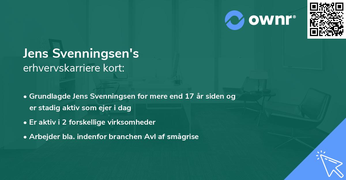 Jens Svenningsen's erhvervskarriere kort