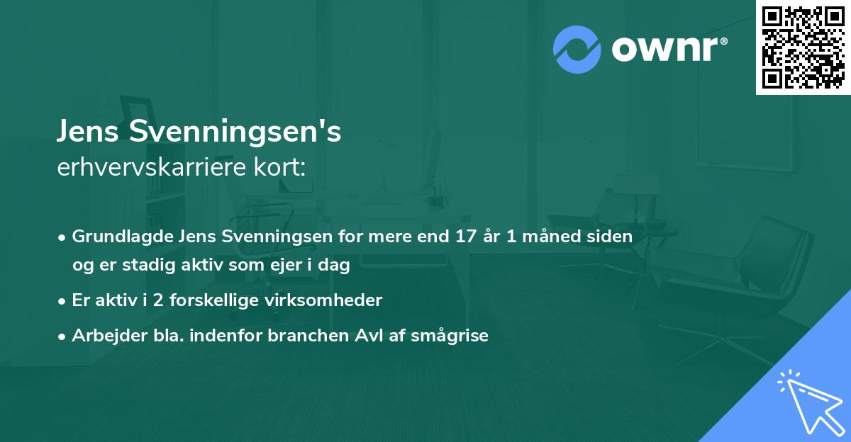 Jens Svenningsen's erhvervskarriere kort