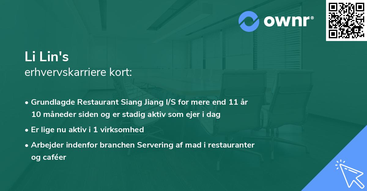 Li Lin's erhvervskarriere kort