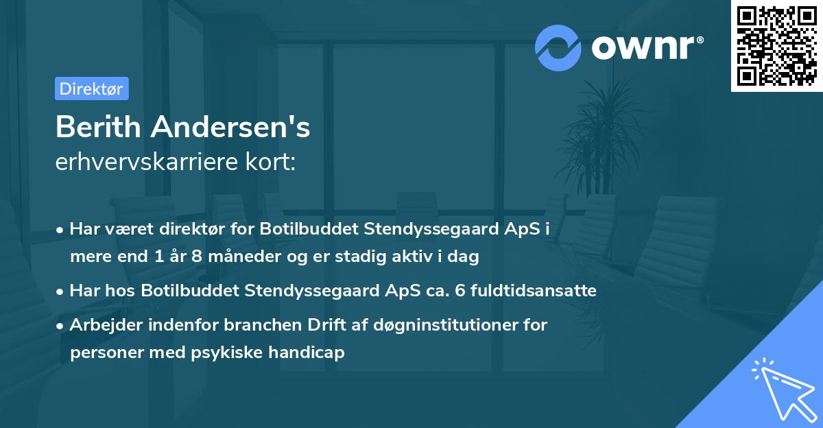 Berith Andersen's erhvervskarriere kort