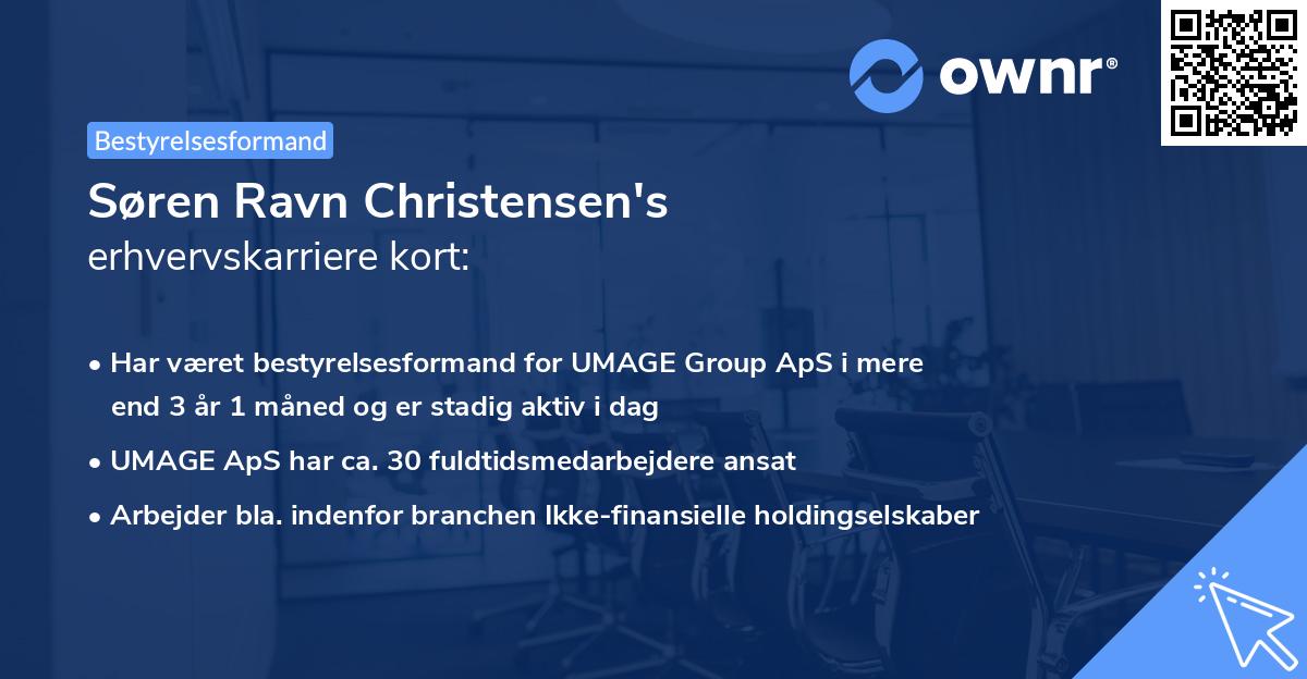 Søren Ravn Christensen's erhvervskarriere kort