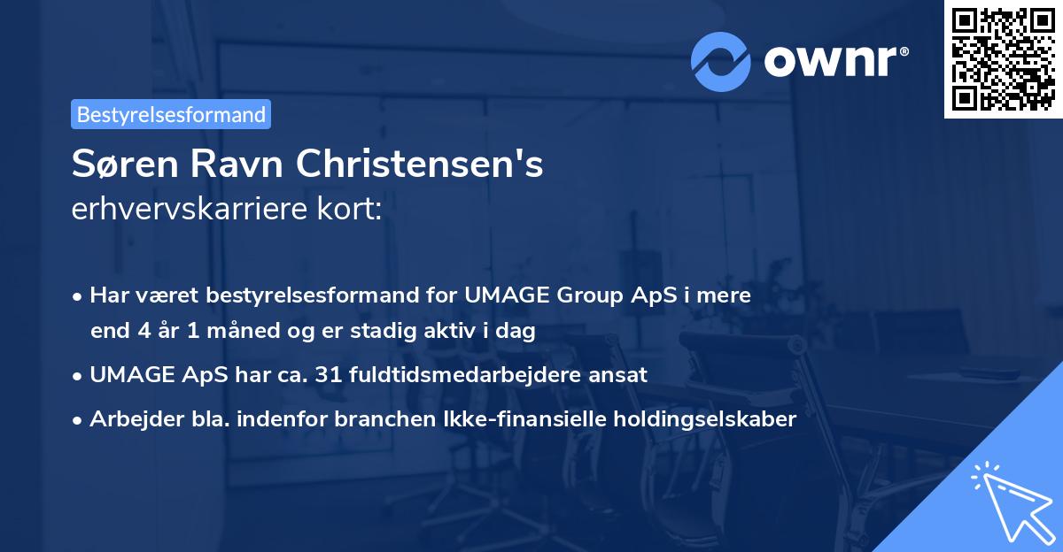Søren Ravn Christensen's erhvervskarriere kort